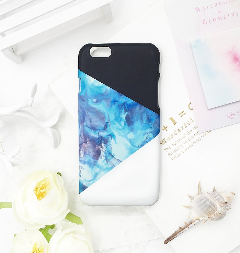 極簡主義-藍色大理石iPhone原創手機殼/保護套 - 手機殼/手機套 - 塑膠 藍色