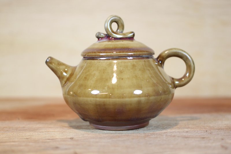 【送禮好物】鈞釉Q型茶壺蓋 柴燒茶壺 名家葉敏祥手作陶 - 茶壺/茶杯/茶具 - 陶 