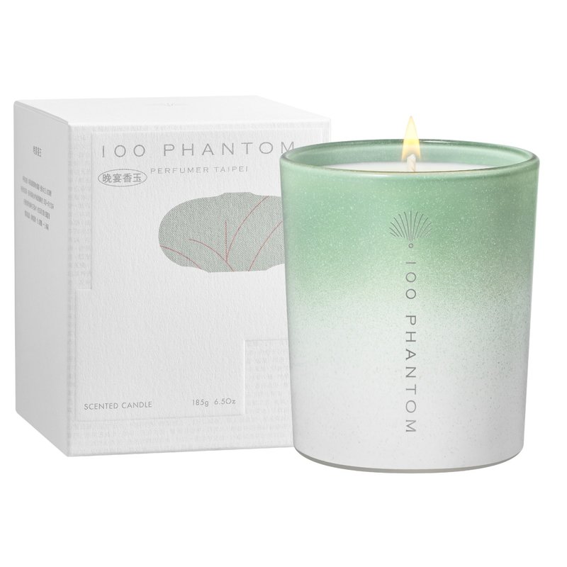 100 PHANTOM - Evening Jade Scented Candle - 185g - Feminine Oriental - Candles & Candle Holders - Glass Green