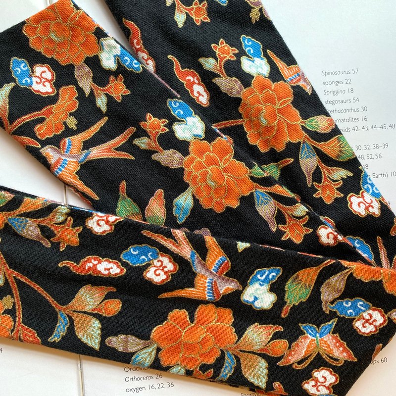 Swallow and flower hot stamping hose headband/fine version - Headbands - Cotton & Hemp Orange