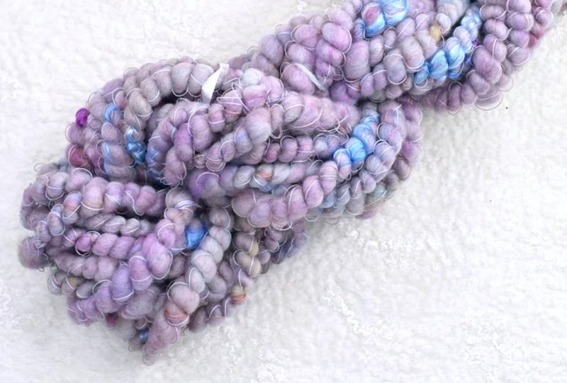 Wool of Oz - Hand Spun Chunky Yarn - Lavendar Blue - Knitting, Embroidery, Felted Wool & Sewing - Wool Transparent