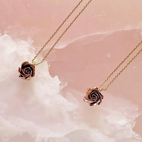 抒銅 紅銅玫瑰 Copper Rose - 紅銅玫瑰頸鏈