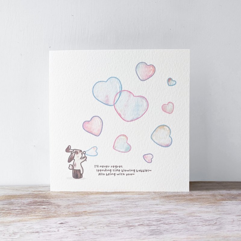 Heartshaped-Bubbles/Card + Hold Me Tight/Pin - Cards & Postcards - Paper White