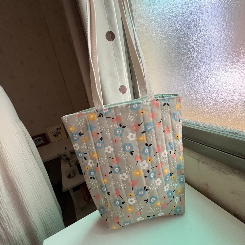 夏日花園般的肩側背包 - 側背包/斜背包 - 棉．麻 卡其色