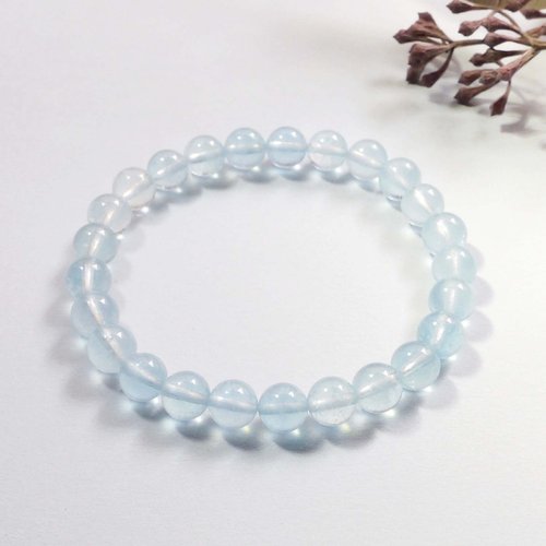 MOSINA ACCESSORIES 5A冰種海藍寶 6MM 天然石手鍊 信心I勇氣