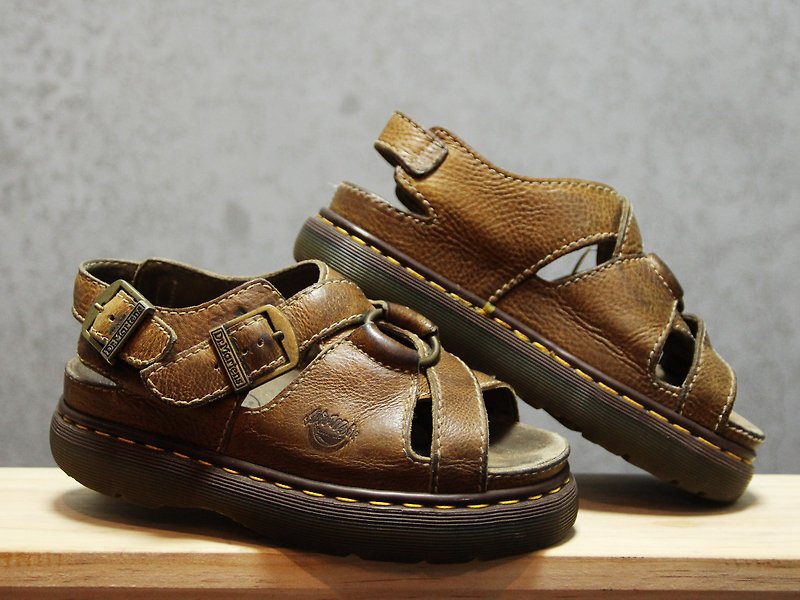 Tsubasa.Y Ancient House Brown 001 Metal Ring Martine Sandals, Dr.Martens England - Women's Casual Shoes - Other Materials 