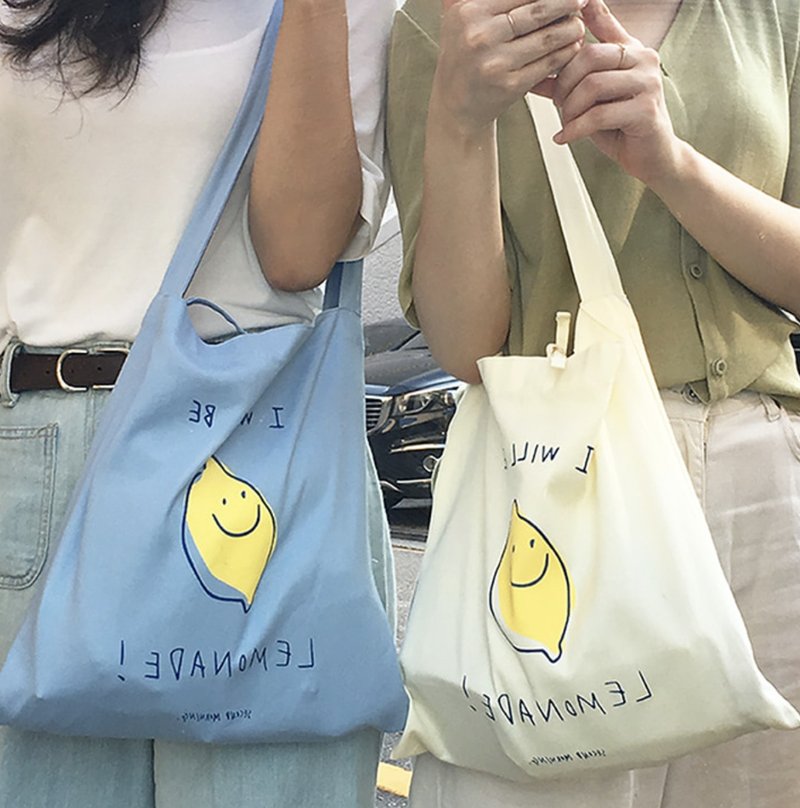 Eco Bag | Second Morning I will be lemonade Lemonade Cloth Bag - กระเป๋าถือ - ผ้าฝ้าย/ผ้าลินิน หลากหลายสี