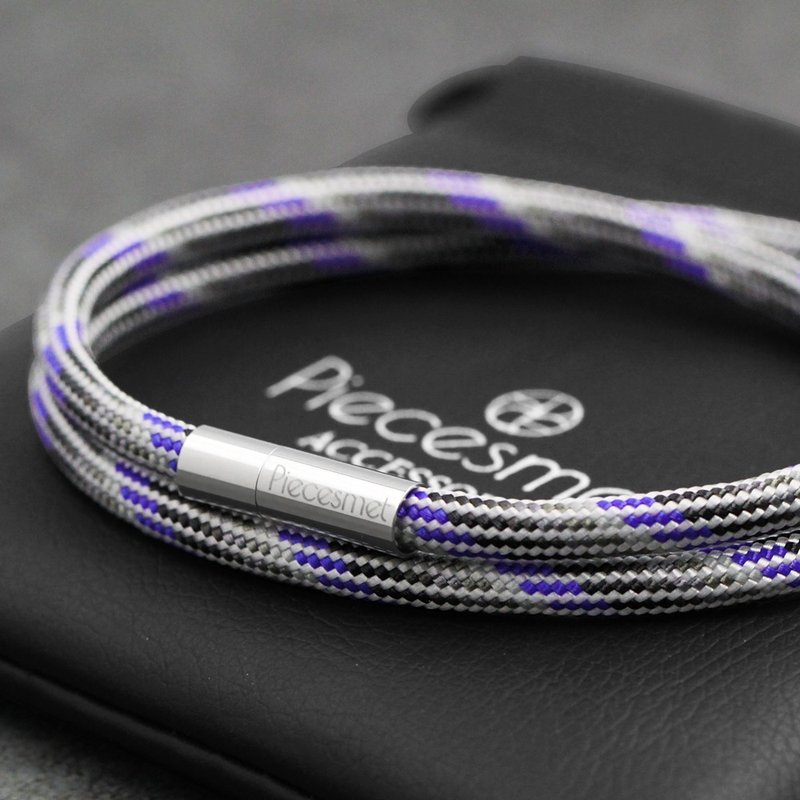 Flow | Paracord Bracelet with magnetic buckle - Bracelets - Polyester Gray