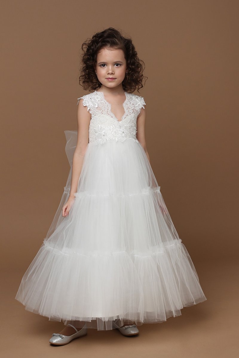 (ready to ship) white tulle flower girl dress (3 & 5 y.o.) for wedding, birthday - Kids' Dresses - Other Materials White