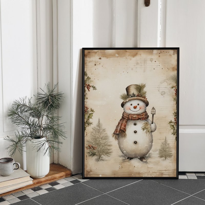 Winter Fairy Tale - Christmas Illustrations/Christmas Decor - โปสเตอร์ - วัสดุอื่นๆ สีกากี