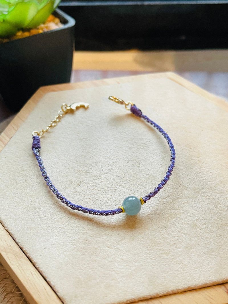 Wax thread woven jadeite bracelet and bracelet - สร้อยข้อมือ - หยก 