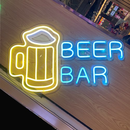 霓虹燈客制 BEER BAR霓虹燈LED發光字Neon Sign廣告招牌Logo裝飾燈夜燈氛