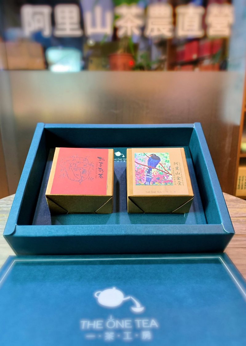 雙喜2入茶包藍色禮盒 - 茶葉/茶包 - 紙 藍色