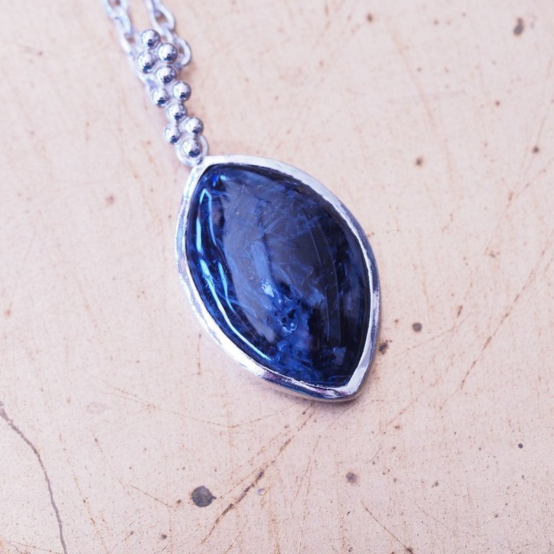 彼得石 風暴石 Pietersite  金絲碧玉 手工項鍊 含銀鍊 - 項鍊 - 水晶 藍色