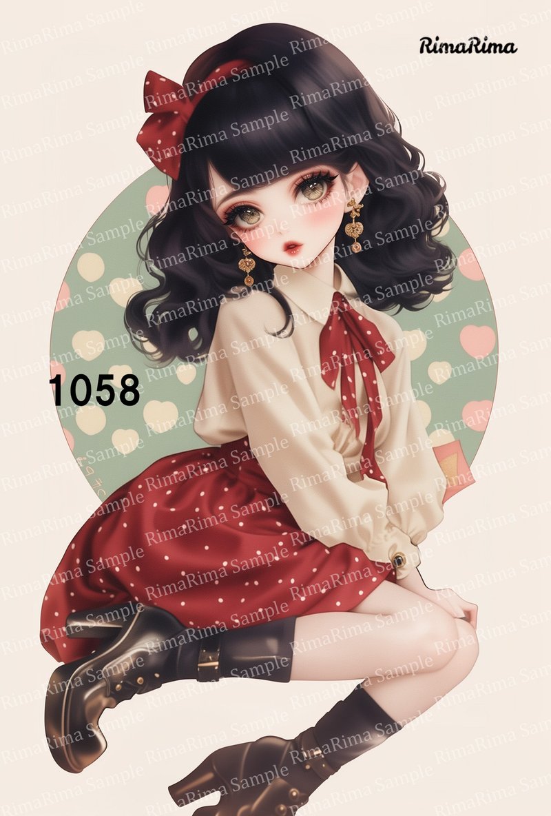 1058 Original Sticker Original Character Sticker Sticker Seal RimaRima りまりま - 貼紙 - 紙 