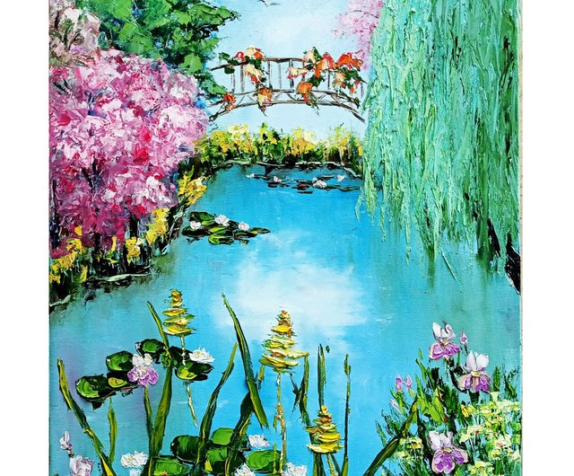 睡蓮の絵 オリジナル油絵 24 x 20 - ショップ ArtSvitlana ウォール