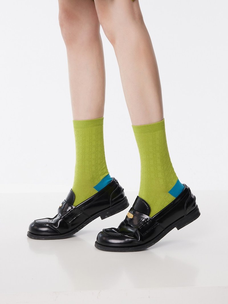 HM Tropical Rainforest Sculpture Women's Mid-calf Socks, 2 colors in total - Socks - Cotton & Hemp Green