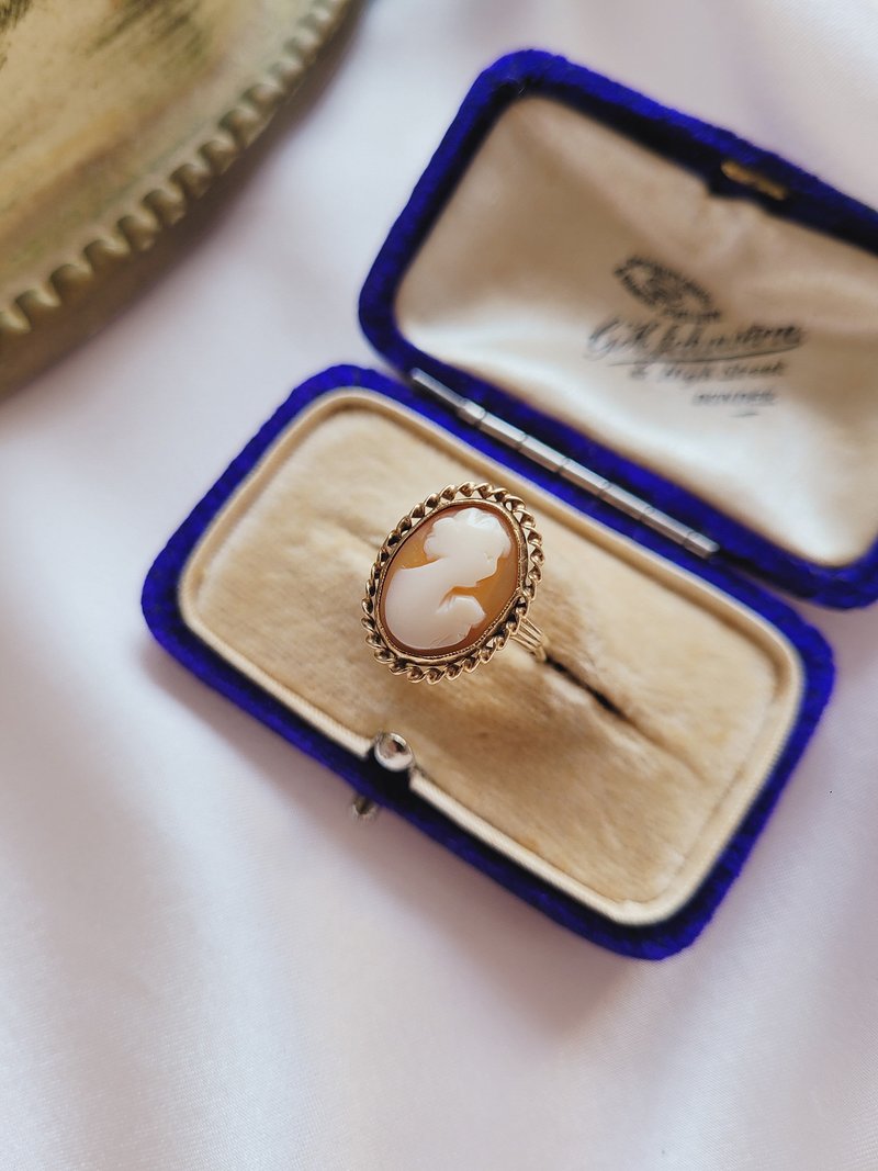 美國西洋古董飾品/ ESEMCO 10K金cameo戒指 復古首飾 - 戒指 - 貴金屬 
