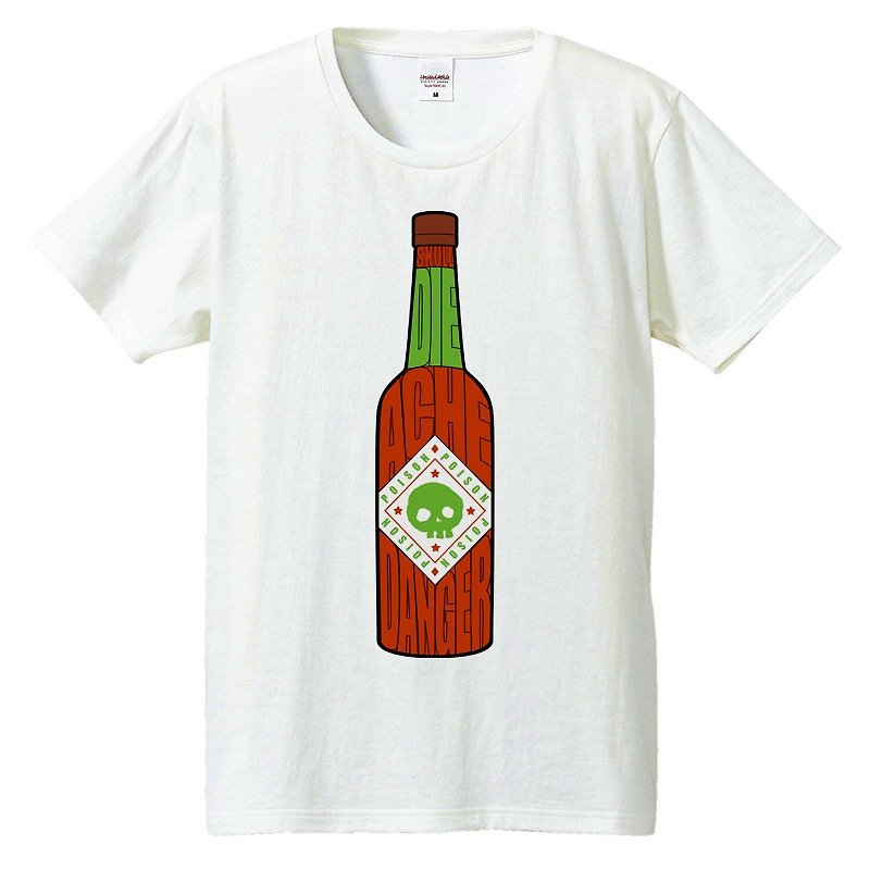 T-shirt / Poison Sauce - เสื้อยืดผู้ชาย - ผ้าฝ้าย/ผ้าลินิน ขาว