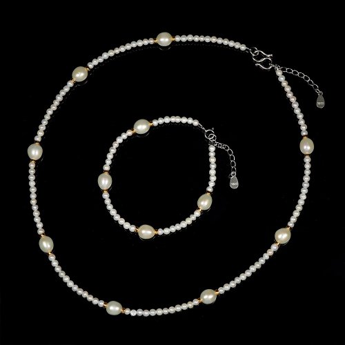 正佳珠寶 Gemsrich Jewelry 【正佳珠寶】 天然淡水珍珠 3mm 珍珠米珠 銀鑲珍珠吊墜 珍珠項鍊