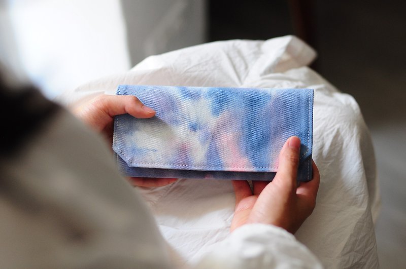 Crepuscular rays Canvas Wallet with Washable Paper, Lightweight, Eco-friendly - Wallets - Eco-Friendly Materials Blue