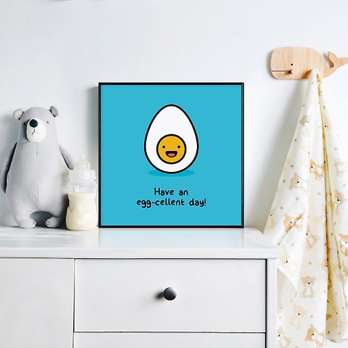 菠蘿選畫所 完美的一天 -雞蛋掛畫/水煮蛋正能量/可愛小品/趣味諧音畫作佈置