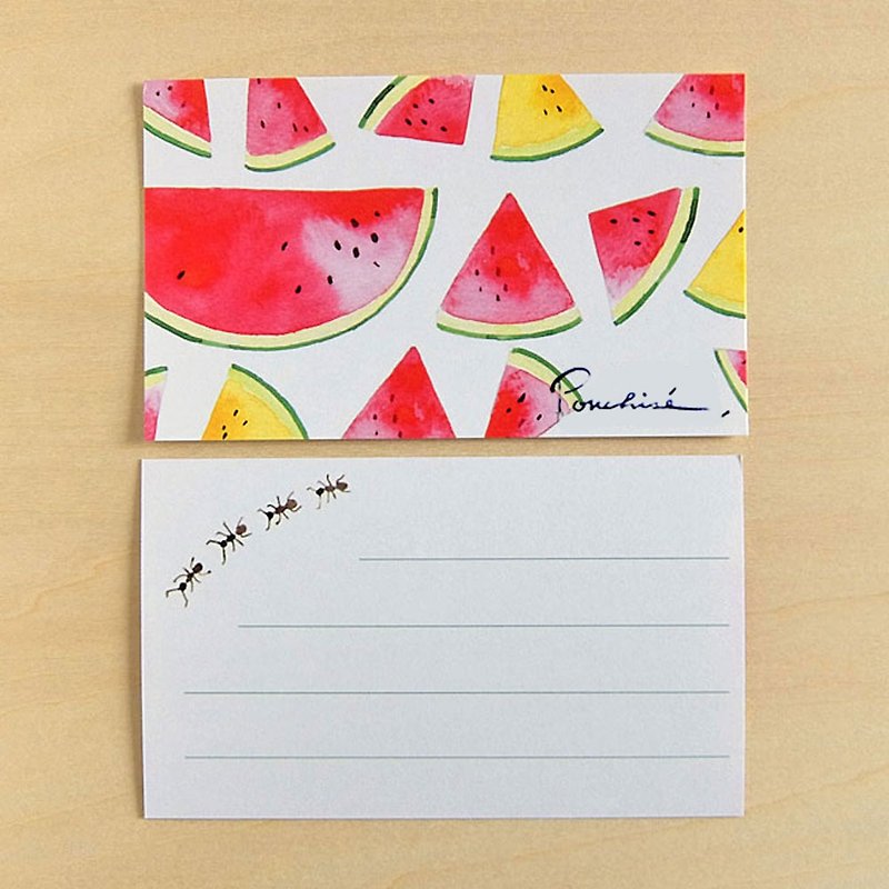 Mini card watermelon - การ์ด/โปสการ์ด - กระดาษ สีแดง