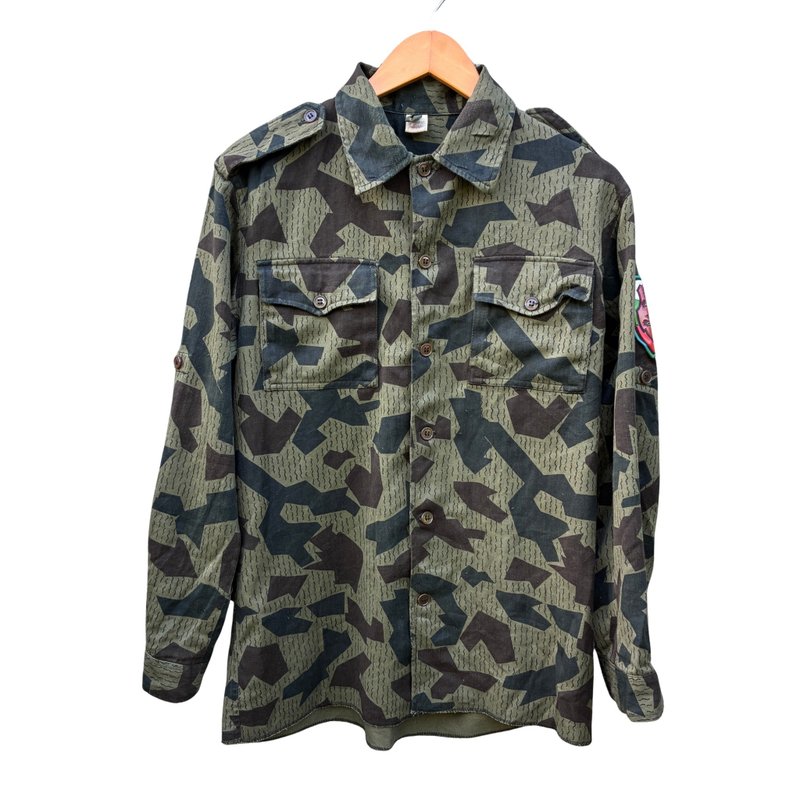 Vintage  Bulgarian Army splinter camouflage Uniform Shirt - 男襯衫/休閒襯衫 - 棉．麻 綠色