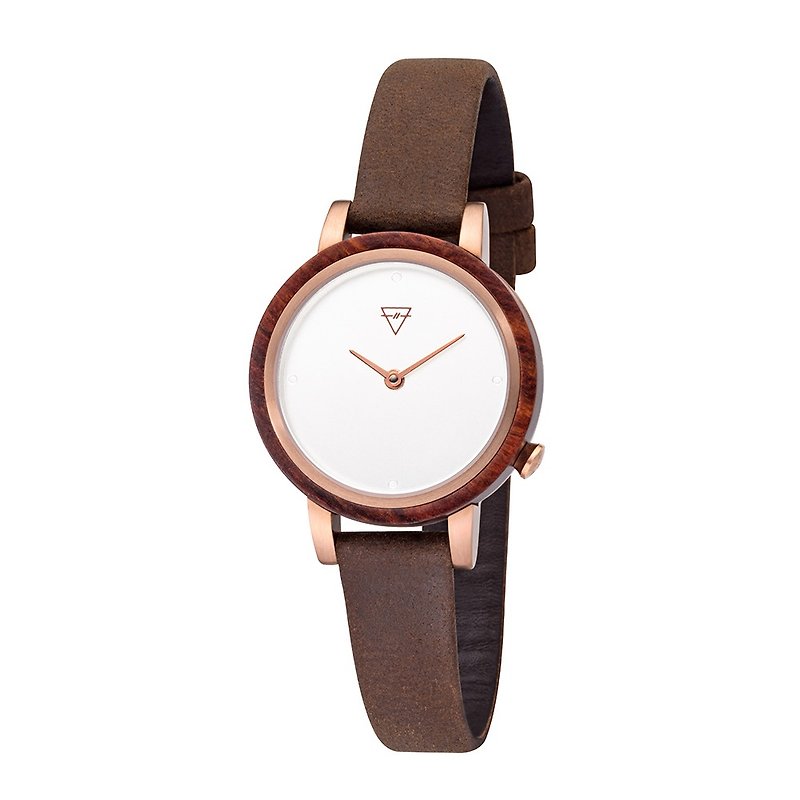 KERBHOLZ-Log Watch-LUISE- Rosewood (30mm) - นาฬิกาผู้หญิง - วัสดุอื่นๆ สีนำ้ตาล