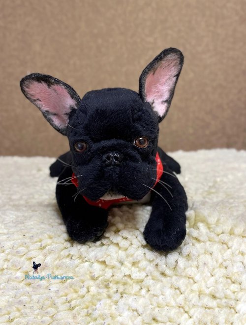 French Bulldog Schylling Pocket Pup Black 4” Squishy Toy Realistic Dog  Frenchie