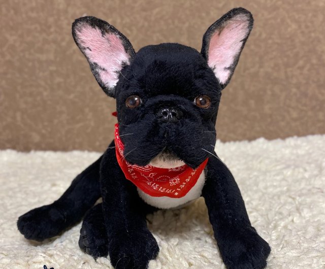 French Bulldog Schylling Pocket Pup Black 4” Squishy Toy Realistic Dog  Frenchie