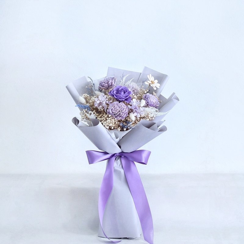 Fl178-02 Medium-sized preserved flower bouquet—lavender purple - ช่อดอกไม้แห้ง - พืช/ดอกไม้ 