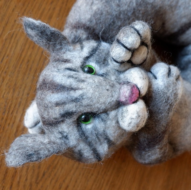 Cat 猫咪   travel pillow,  soft toy 旅行枕头 - Kids' Toys - Wool Gray