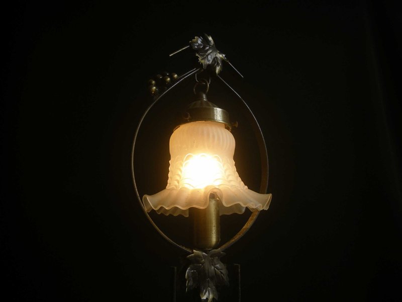 【OLD-TIME】Early Second-hand Taiwanese Glass Table Lamp - โคมไฟ - วัสดุอื่นๆ 