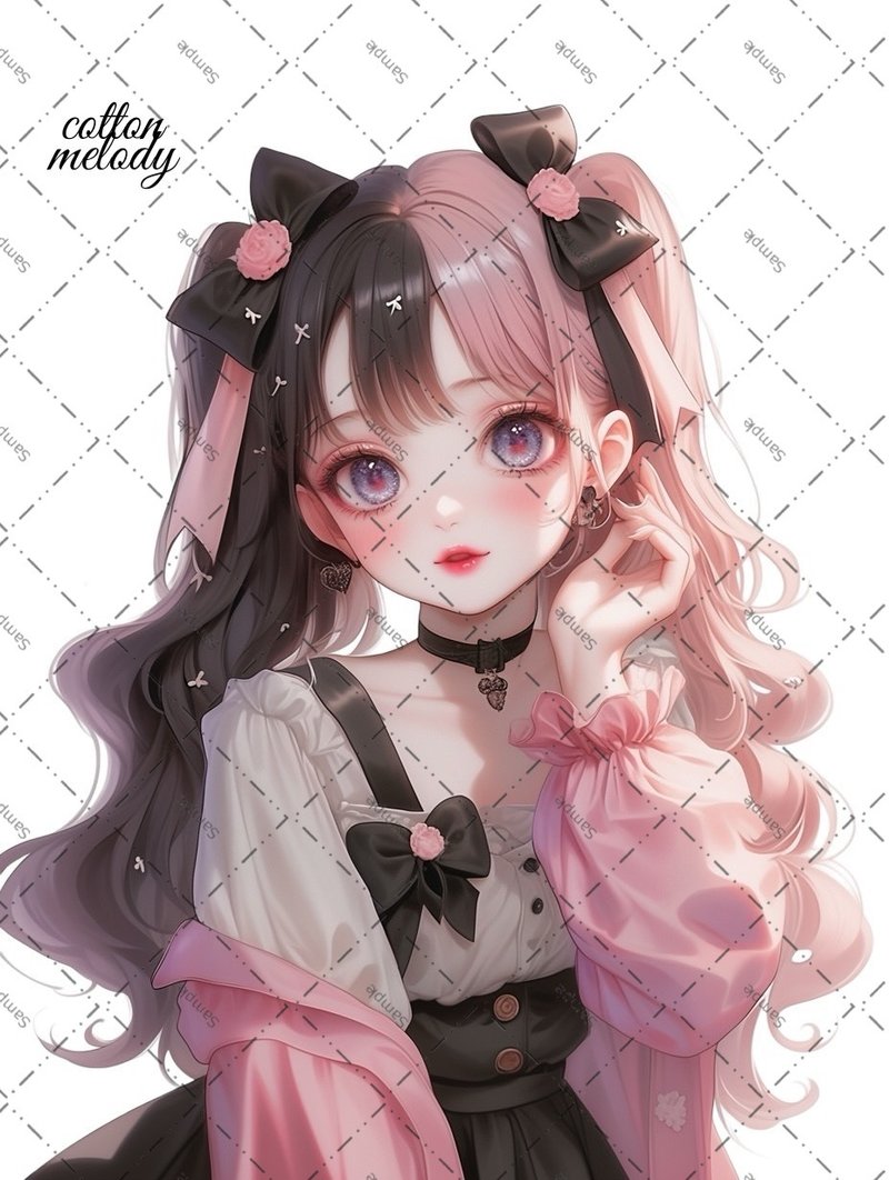 original sticker no.2082 人物ステッカー オリジナルステッカー オリジナル人物ステッカー 装飾ステッカー cotton melody - 貼紙 - 紙 