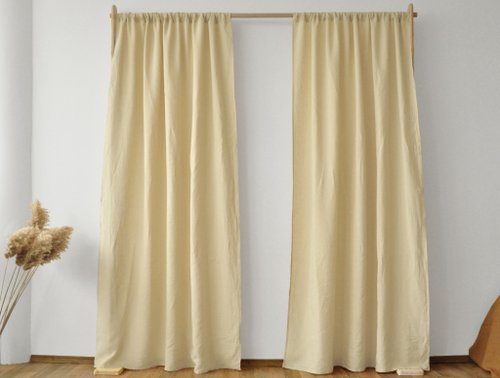 True Things Beige regular and blackout linen curtains / Custom curtains / 2 panels