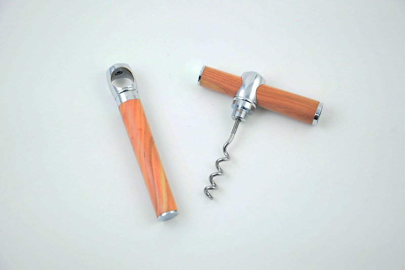 【Log Wine Corkscrew-Long Baimu】 - ที่เปิดขวด/กระป๋อง - ไม้ สีนำ้ตาล