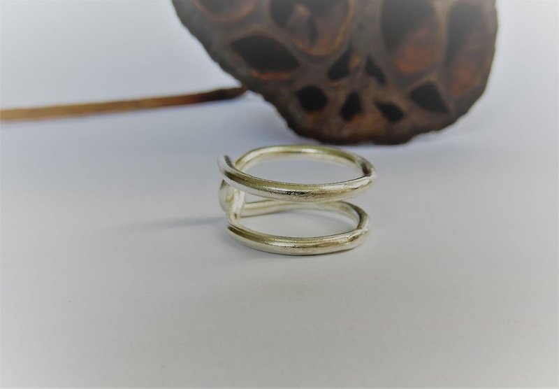 Interlocking Silver ring - General Rings - Other Metals Silver
