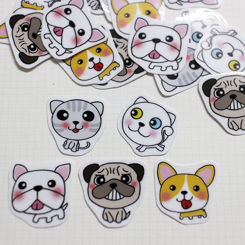Mini sticker pack_cats and dogs (20 pcs) - สติกเกอร์ - วัสดุกันนำ้ 