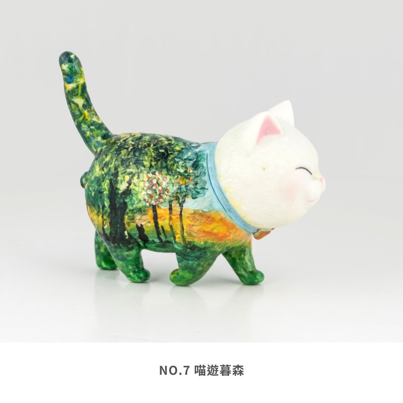 名畫水彩手繪貓咪公仔【名畫系列】 - 擺飾/家飾品 - 塑膠 多色