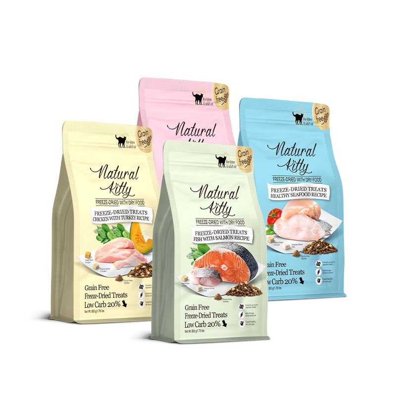 貓主食 | 自然小貓 | 低碳無穀凍乾糧 | 碳水低於20% | 800g - 貓罐頭/鮮食 - 其他材質 