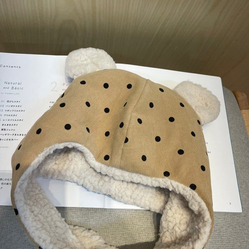 Lianne baby 梨安手工嬰兒禮物 彌月禮 新生兒見面禮 周歲禮 焦糖珍珠奶茶 韓國燈芯絨 手工寶寶保暖羊羔絨飛行帽 嬰兒帽