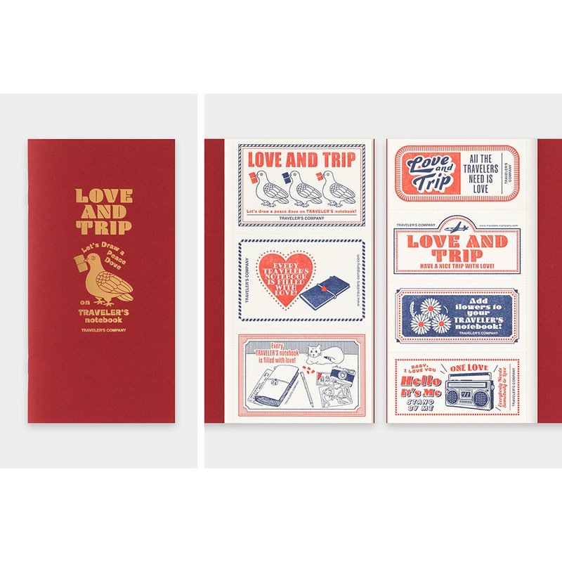 Traveler's Notebook LOVE AND TRIP 限定-補充包空白 - 筆記本/手帳 - 紙 紅色
