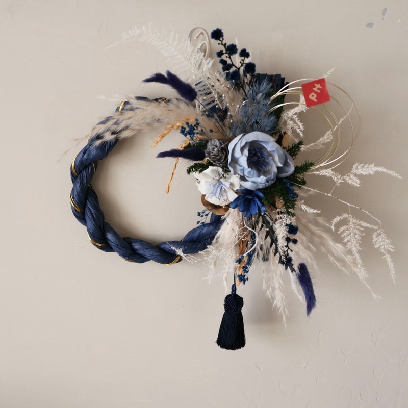 Year of the Dragon Texture Blue Everlasting Flower Injection with Rope Hanging Decoration New Year Flower Gift New Year Expansion Flower Home Decoration - Dried Flowers & Bouquets - Plants & Flowers Multicolor