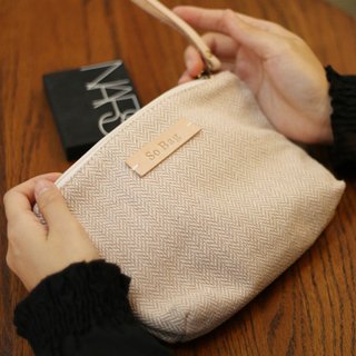sobag original handmade apricot cotton small handbag literary embroidery bag small fresh mobile phone bag zipper coin purse