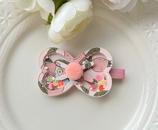 【ホログラムハートリボン♡】ベビーヘアクリップ　キッズヘアクリップ　ヘアピン Kids / Hair Accessories / Hairclip
