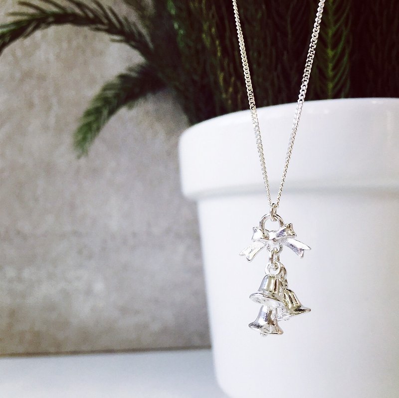 925 sterling silver Christmas limited edition【 Bell Bell Dang-Christmas Bell】 - Necklaces - Sterling Silver Silver