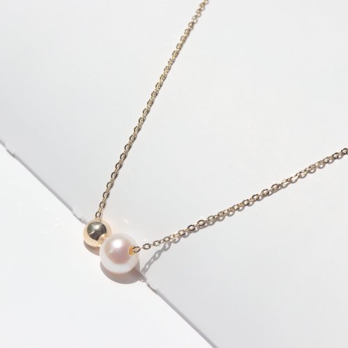 CHARIS GRACE 14K Gold Ball Pearl Necklace 金球珍珠項鍊