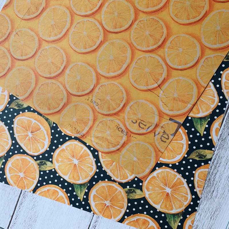 デザインペーパー 24-3. Lemon squash - 禮物盒/包裝盒 - 紙 橘色