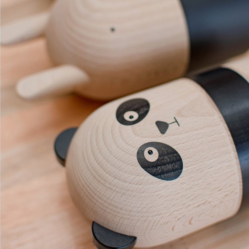 原木存錢筒 / Panda熊貓 - 存錢筒 - 木頭 多色